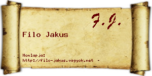 Filo Jakus névjegykártya